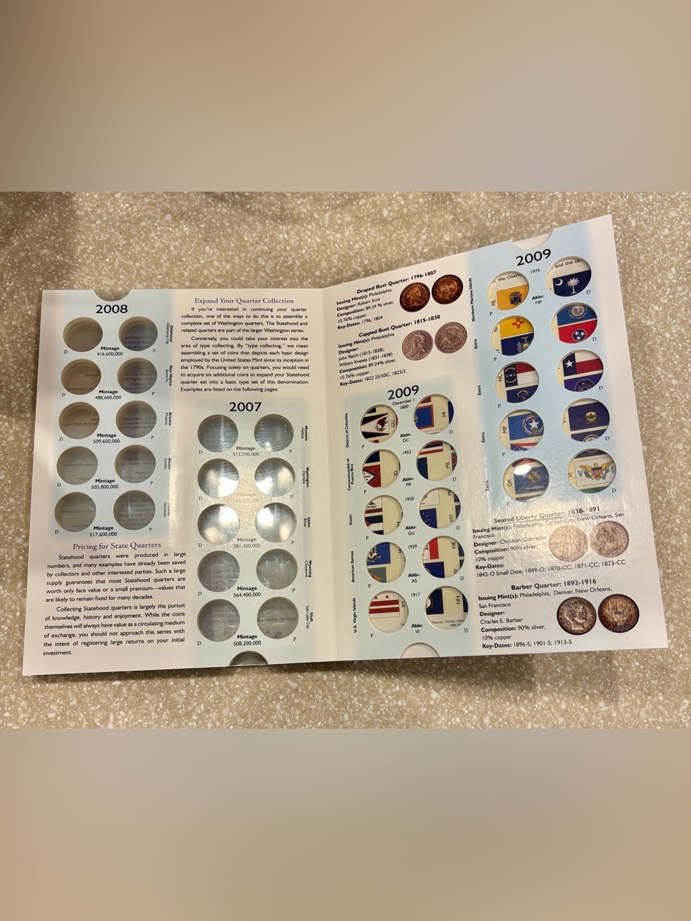 Cornerstone National Park Quarters Coin Album 1999 2009 P&D Collection Book - Picture 5 of 15